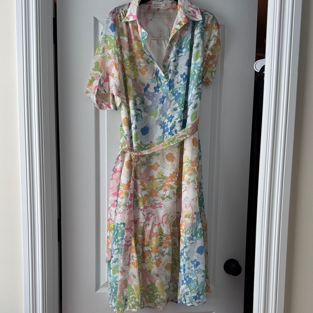 Colorful Floral Midi Dress